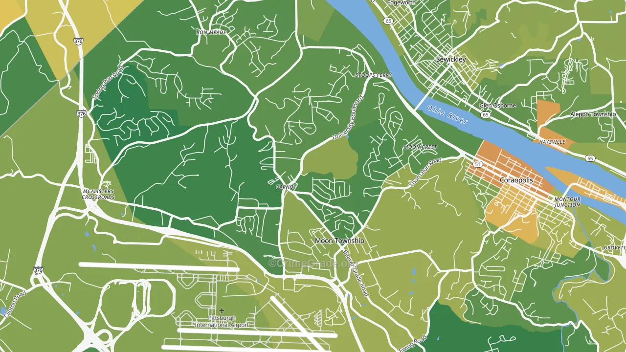 Carnot-Moon, PA Map of Murder Rates