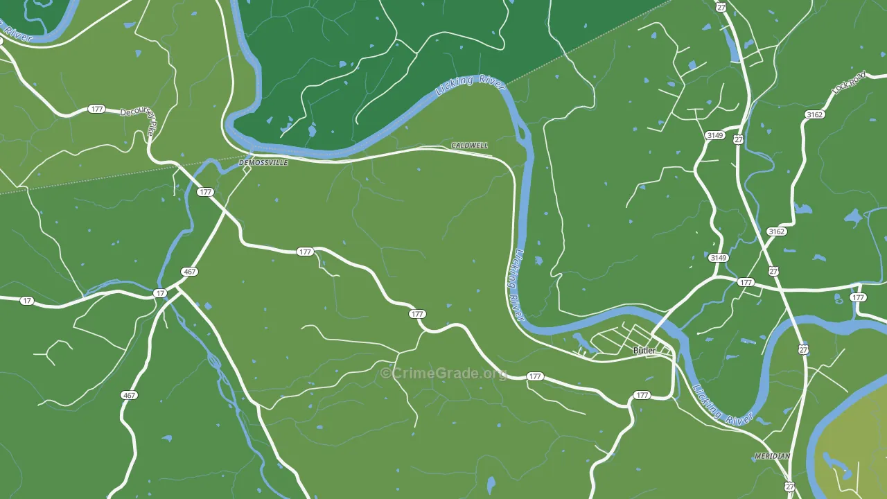 Carntown, KY Map of Murder Rates