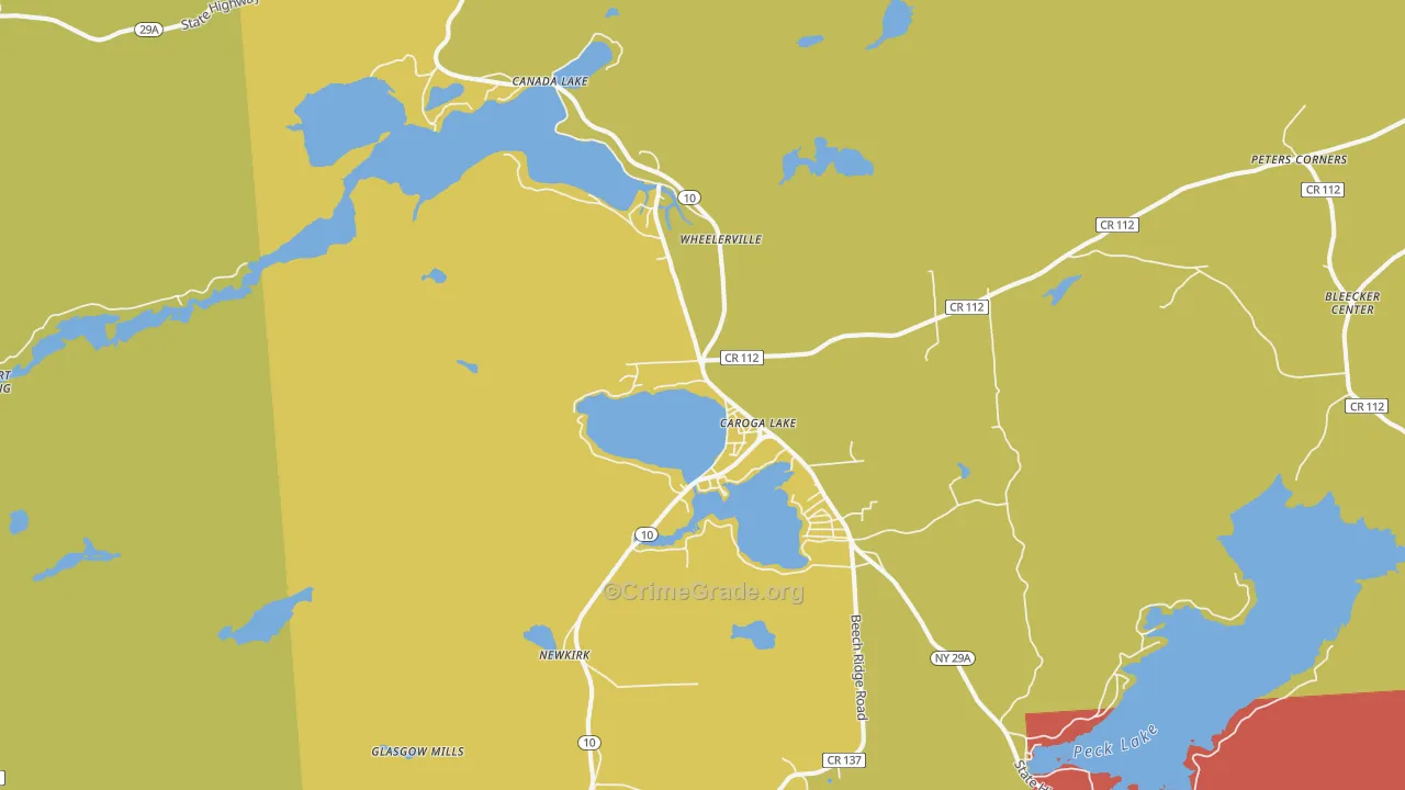 Caroga Lake, NY Map of Murder Rates