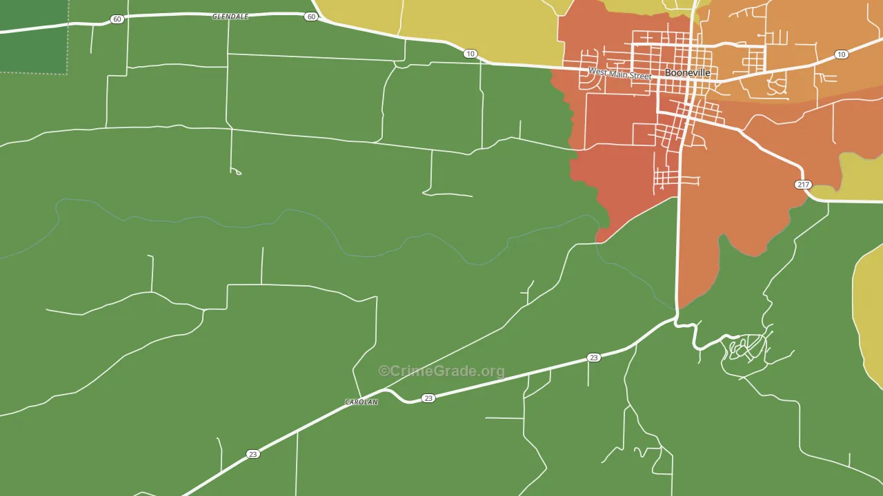 Carolan, AR Map of Murder Rates