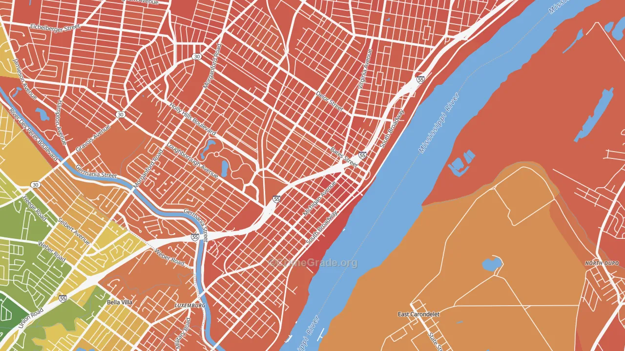 Carondelet, St. Louis, MO Map of Murder Rates