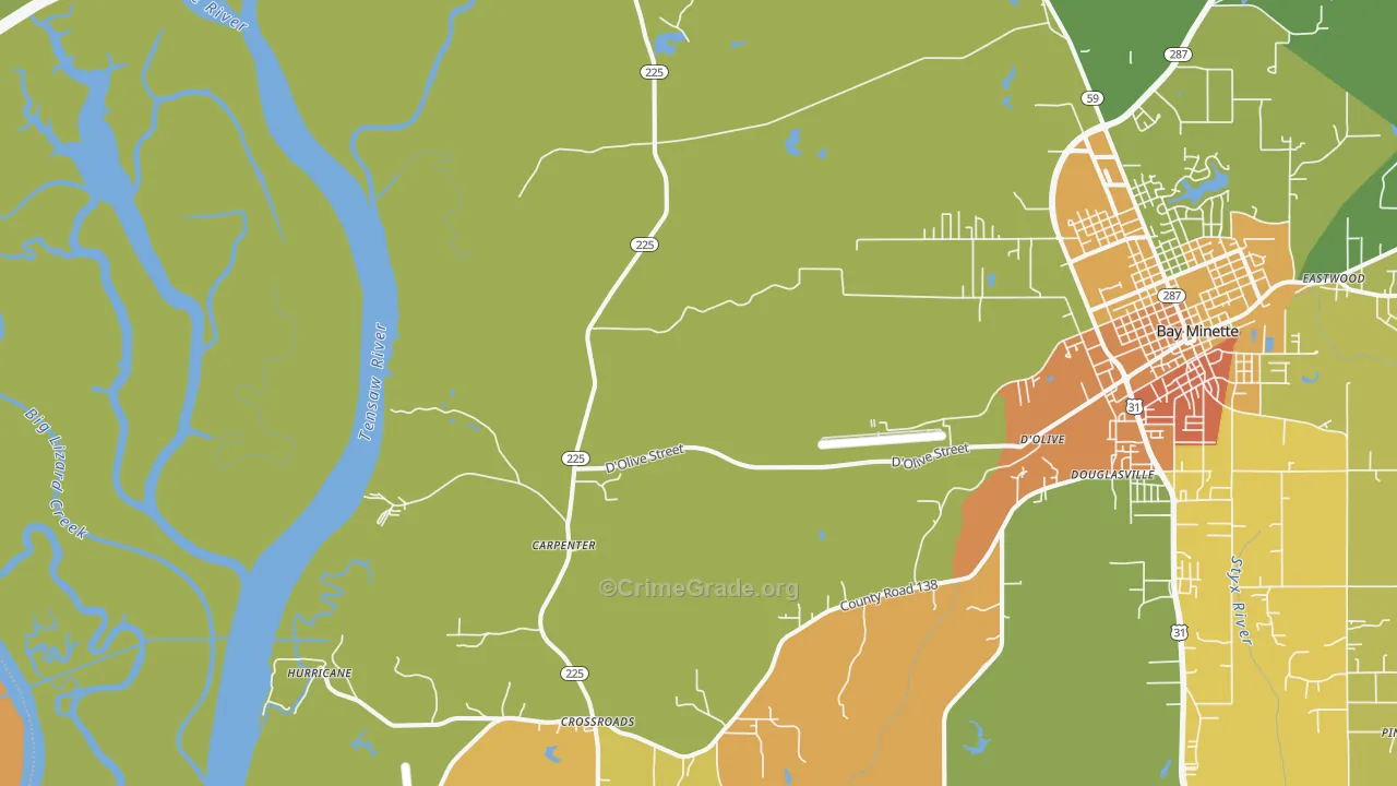 Carpenter, AL Map of Murder Rates