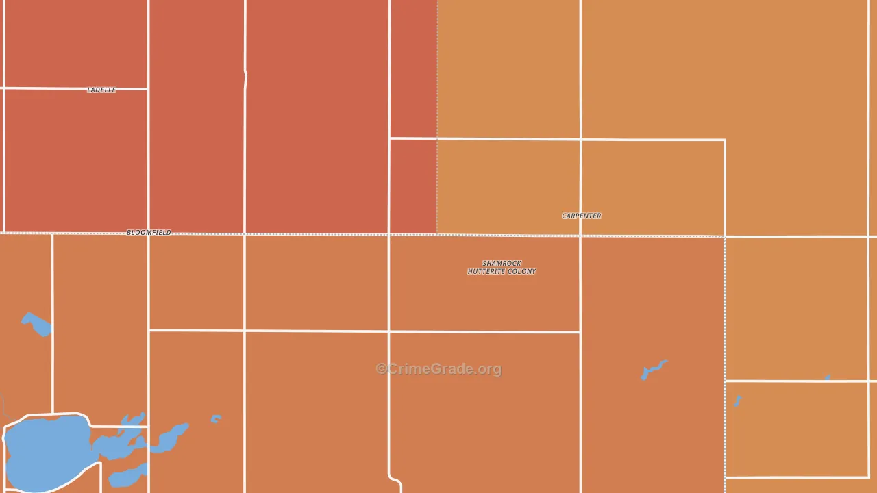 Carpenter, SD Map of Murder Rates