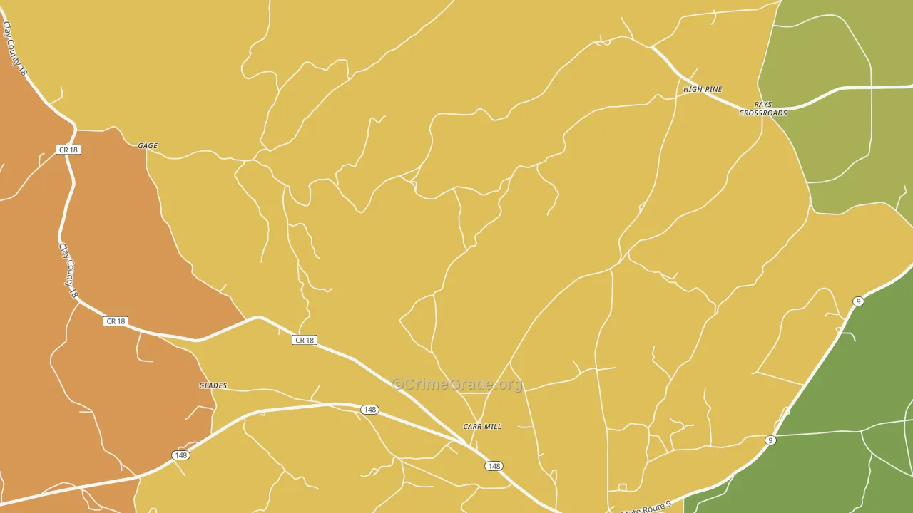 Carr Mill, AL Map of Murder Rates