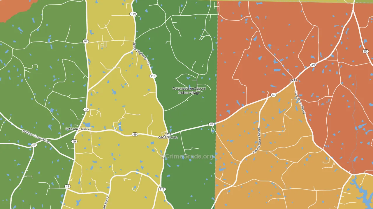 Carr, NC Map of Murder Rates