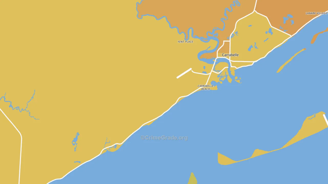 Carrabelle Beach, FL Map of Murder Rates
