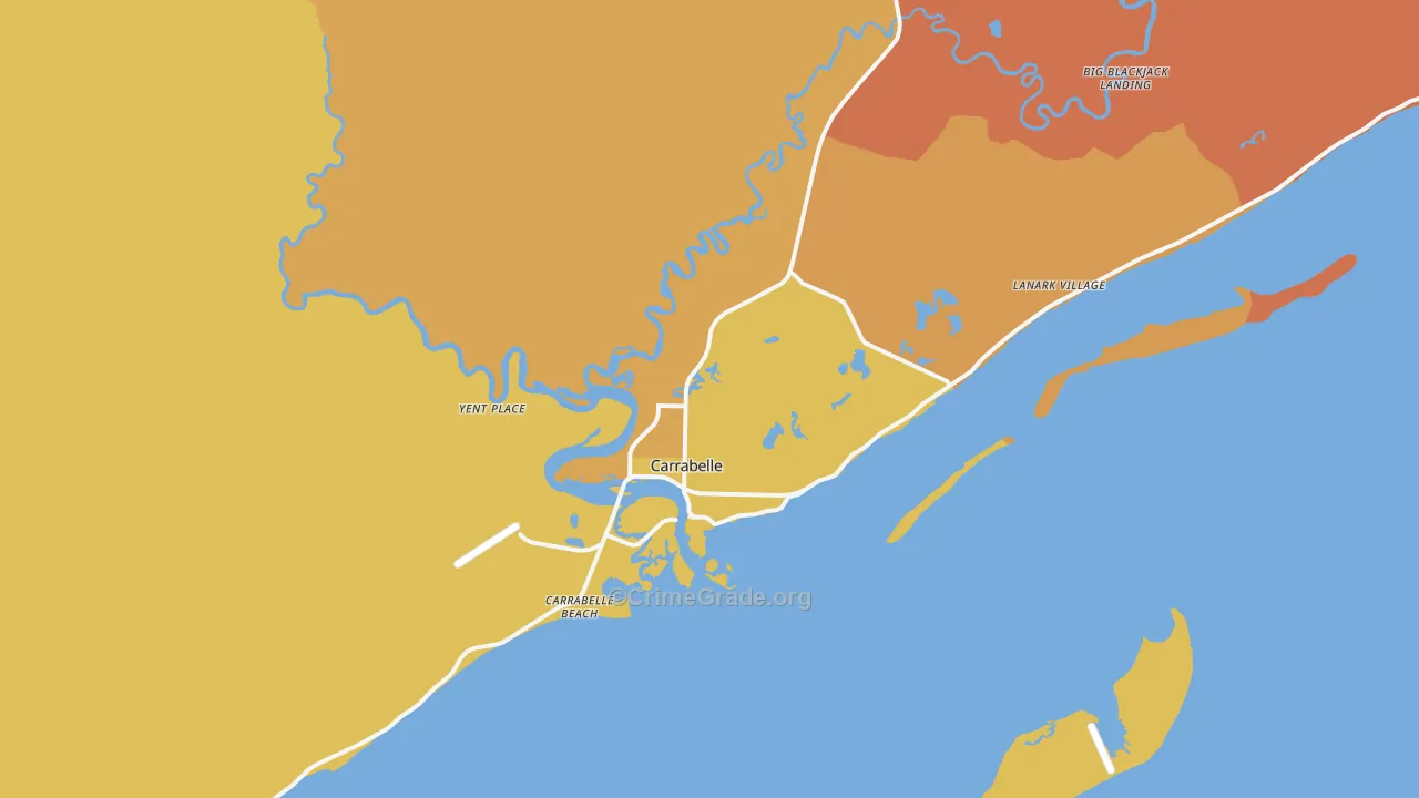 Carrabelle, FL Map of Murder Rates