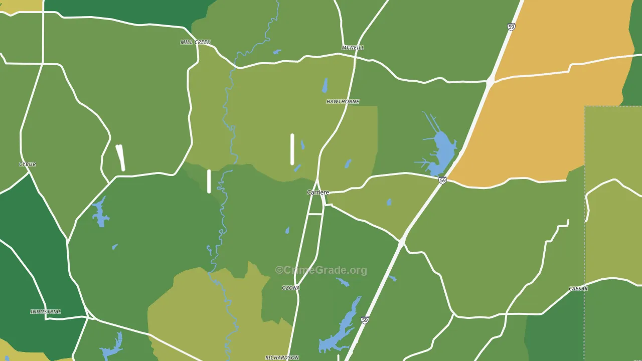 Carriere, MS Map of Murder Rates