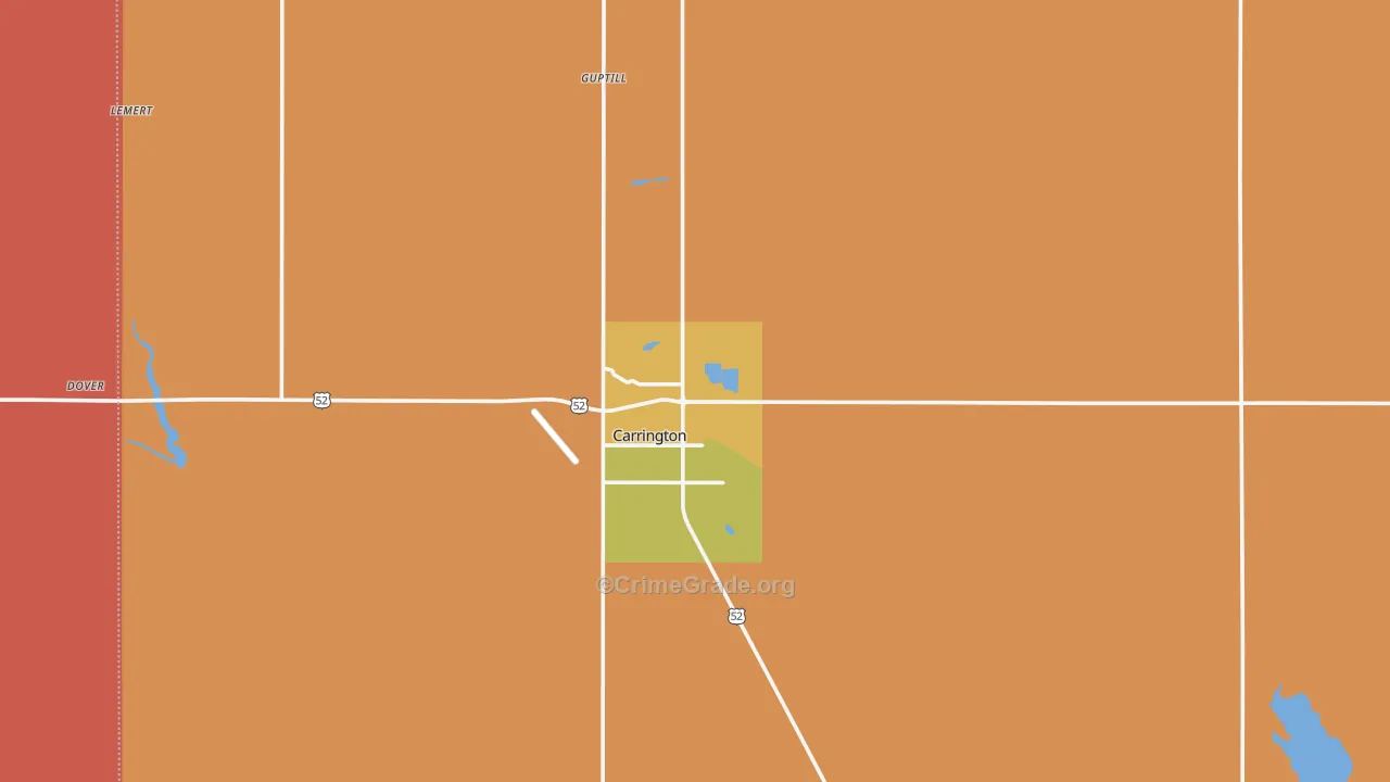 Carrington, ND Map of Murder Rates