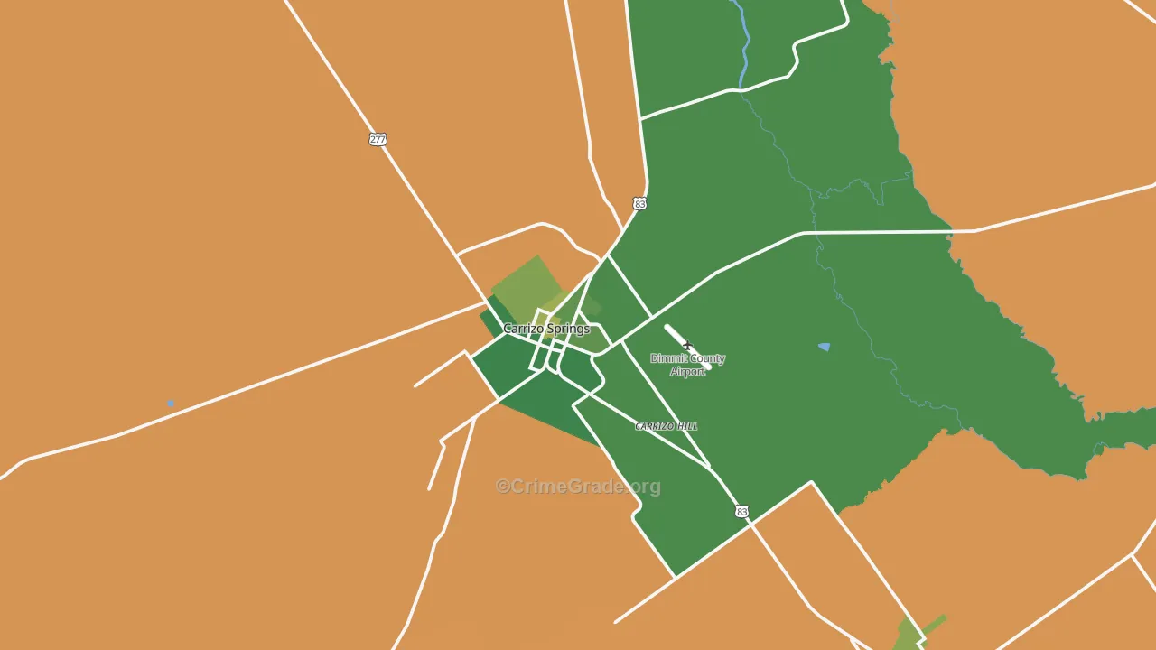 Carrizo Springs, TX Map of Murder Rates