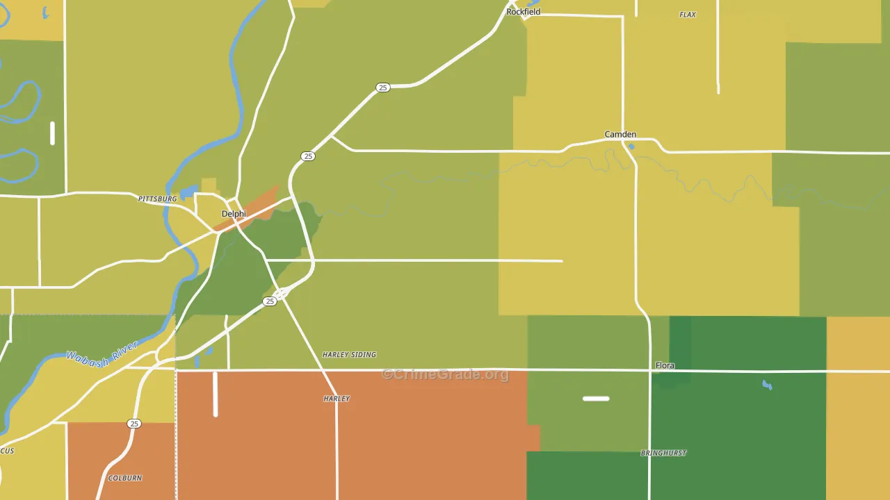 Carroll County, IN Map of Murder Rates
