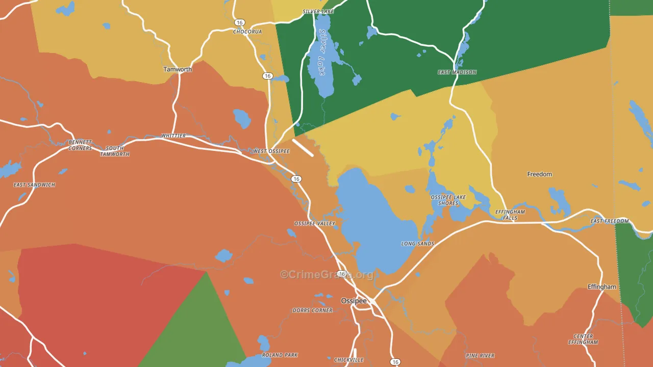 Carroll County, NH Map of Murder Rates