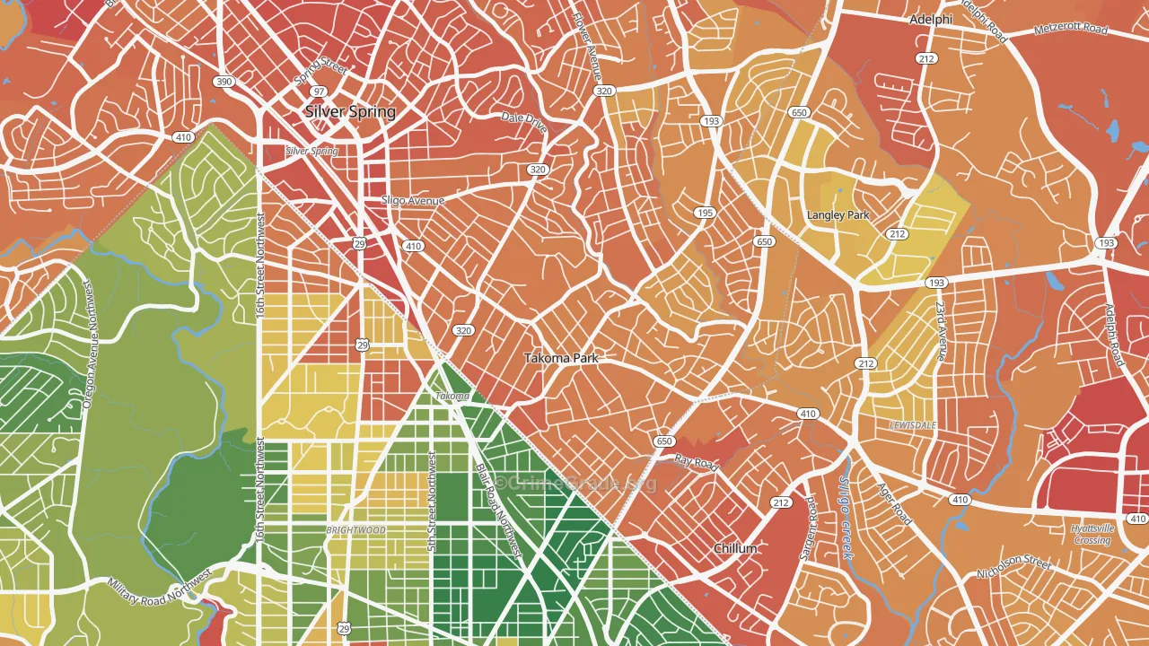 Carroll Manor, Takoma Park, MD Map of Murder Rates