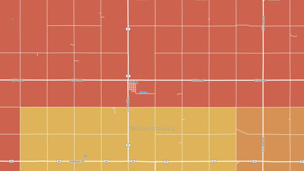Carroll, NE Map of Murder Rates