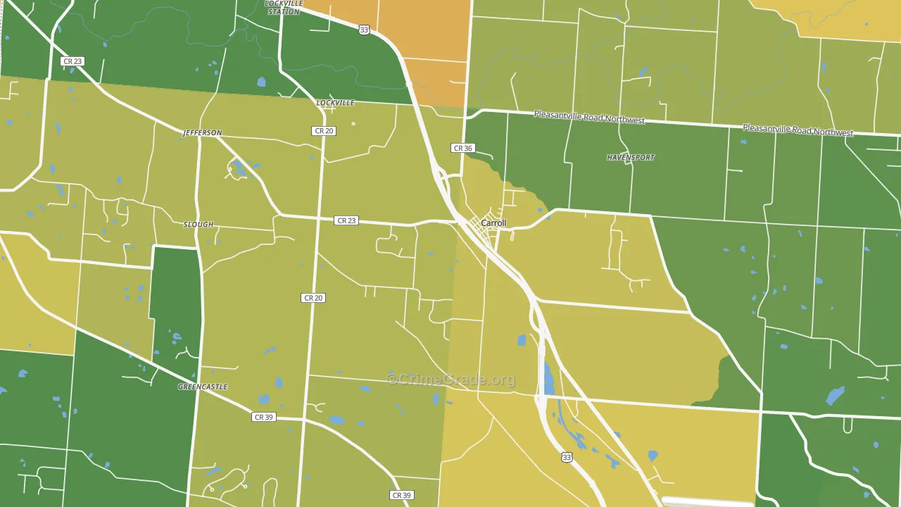 Carroll, OH Map of Murder Rates