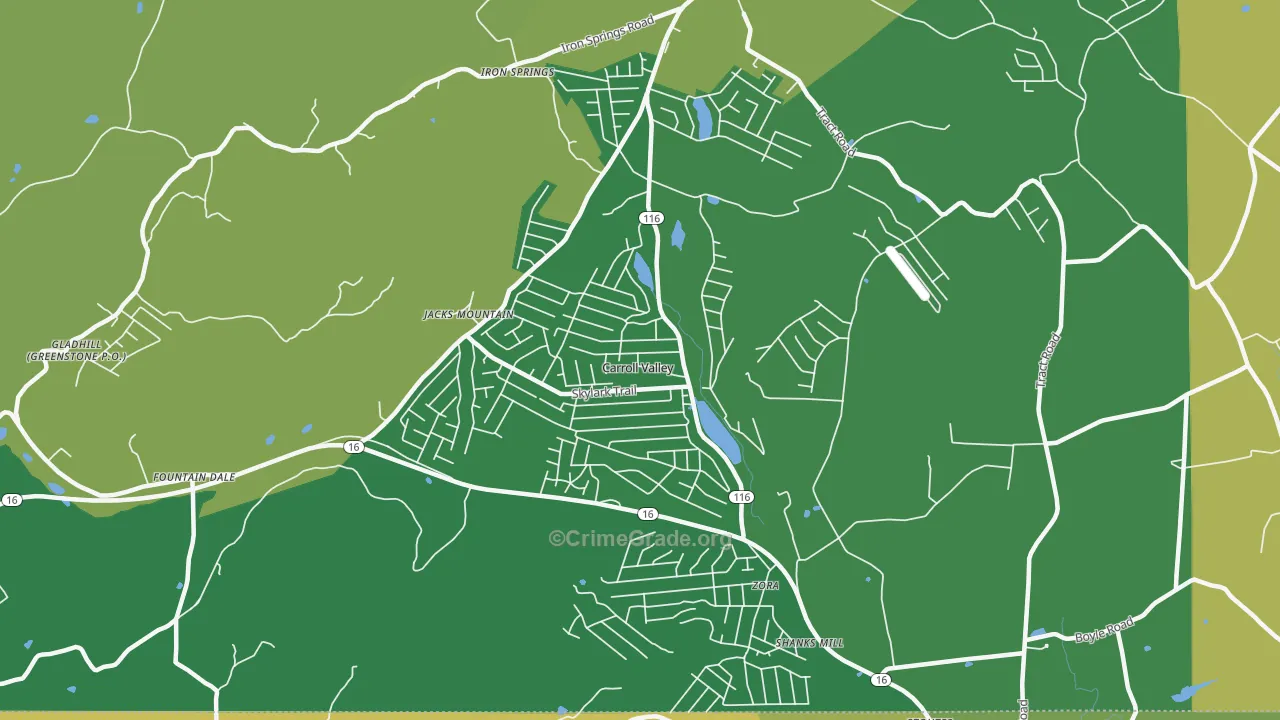 Carroll Valley, PA Map of Murder Rates