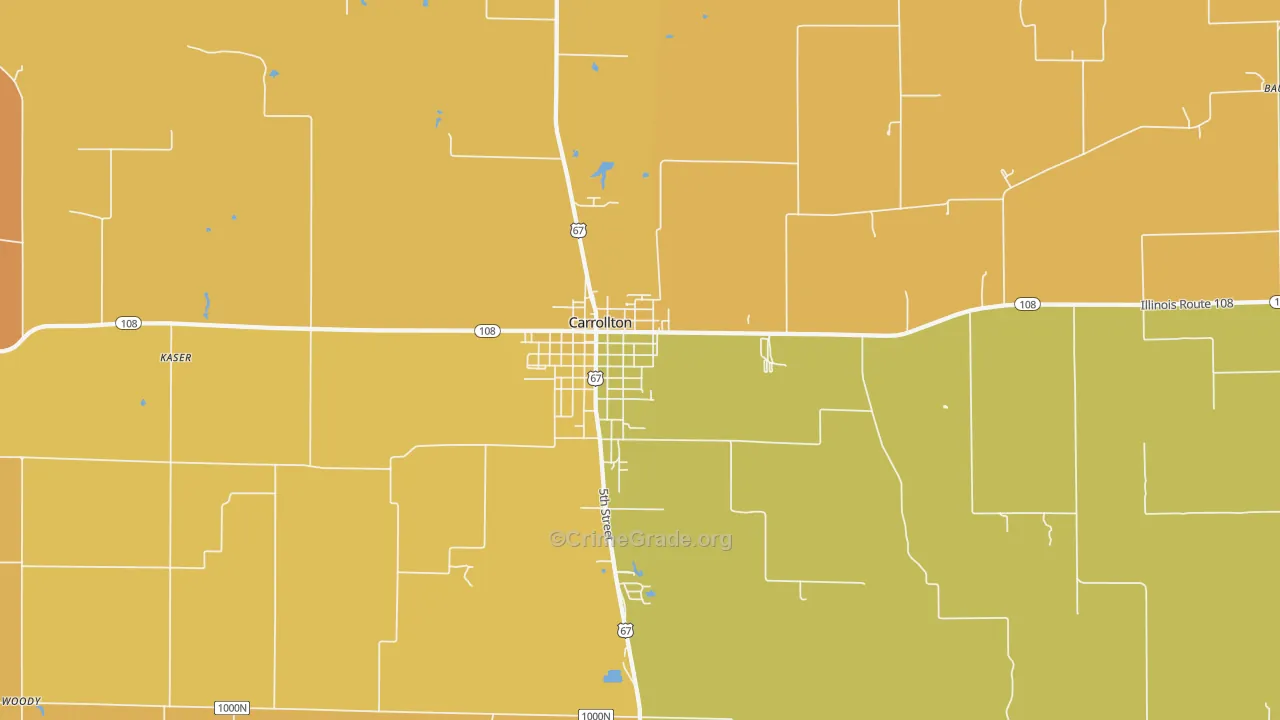 Carrollton, IL Map of Murder Rates