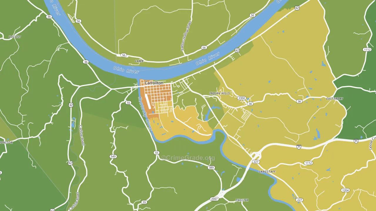 Carrollton, KY Map of Murder Rates