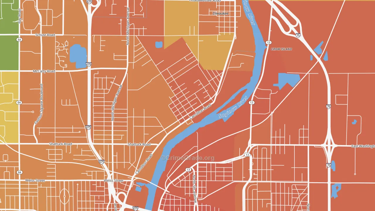 Carrollton, MI Map of Murder Rates