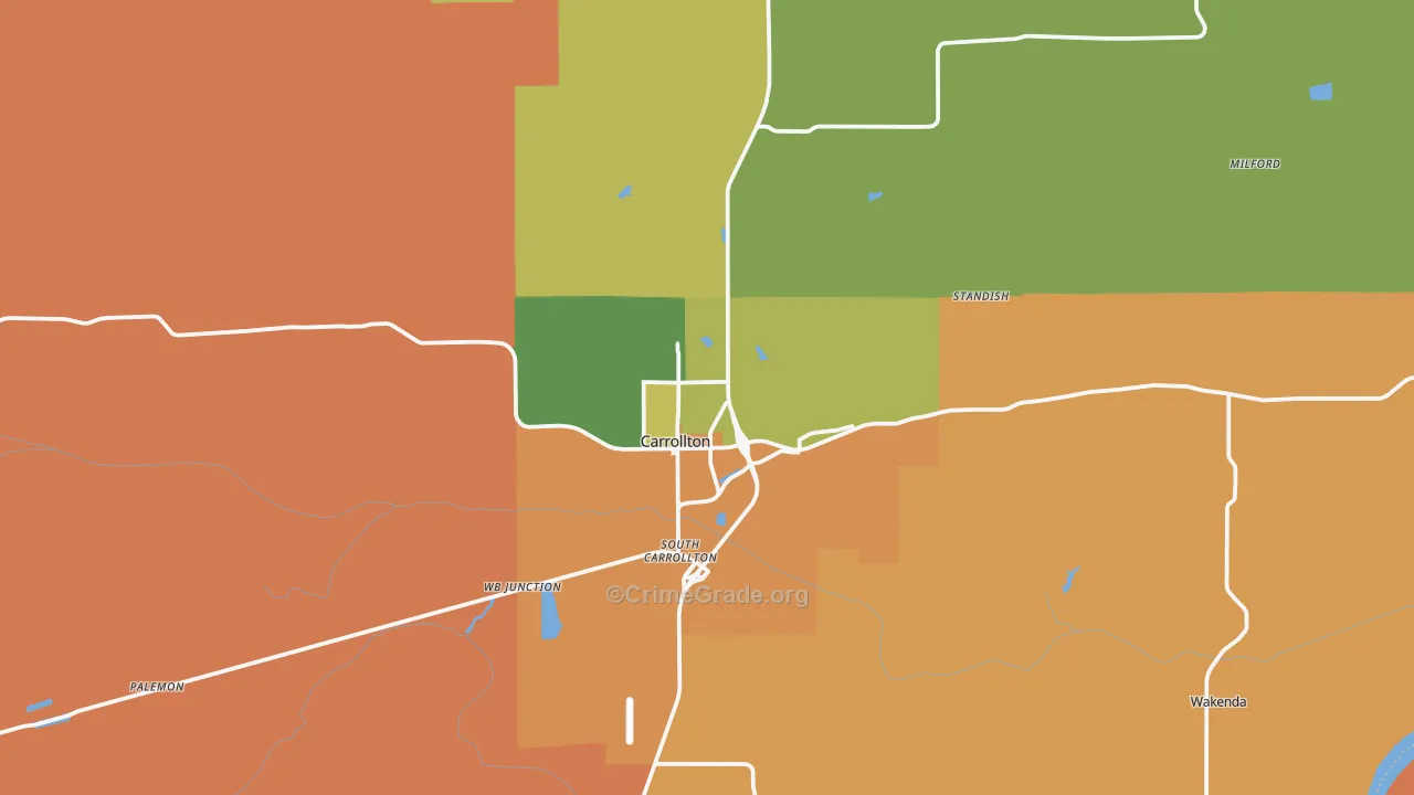 Carrollton, MO Map of Murder Rates