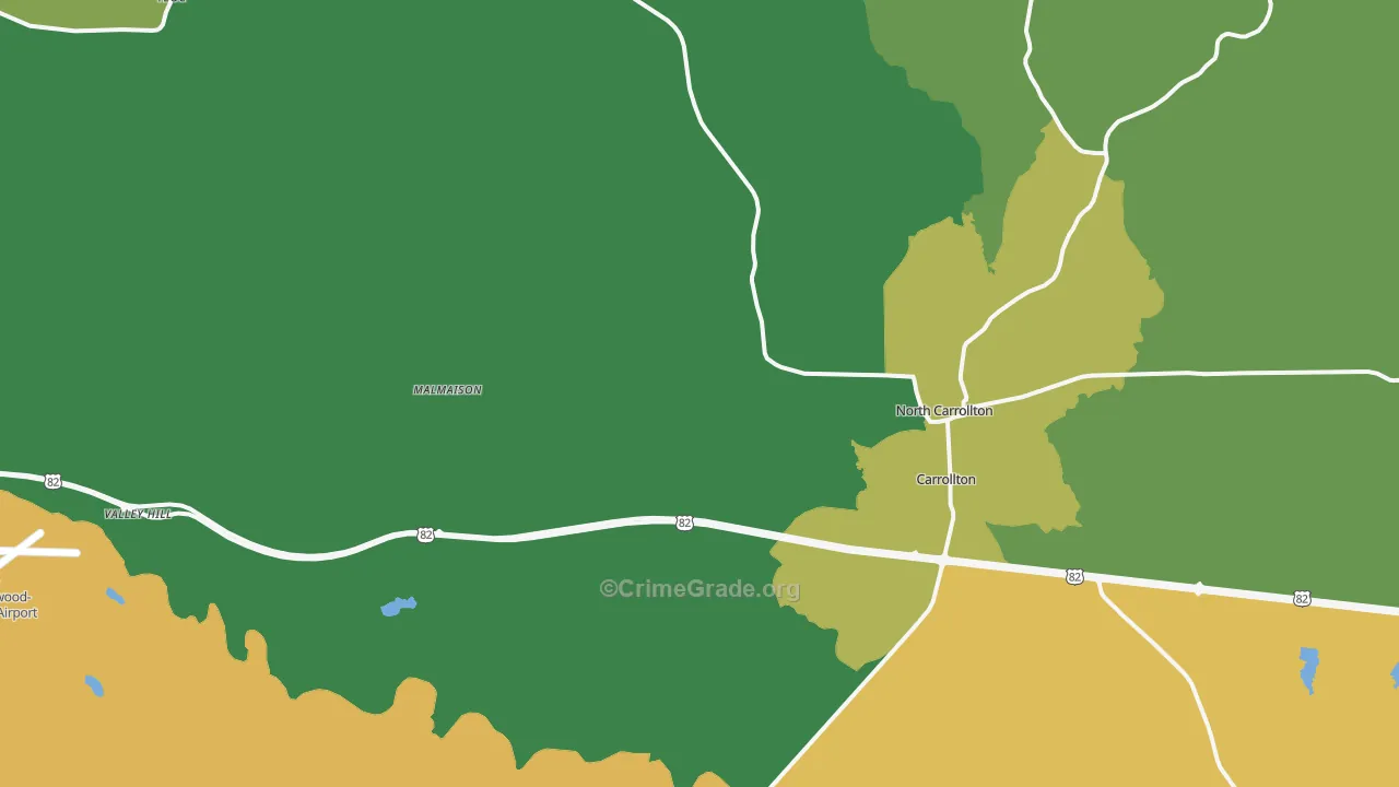 Carrollton, MS Map of Murder Rates