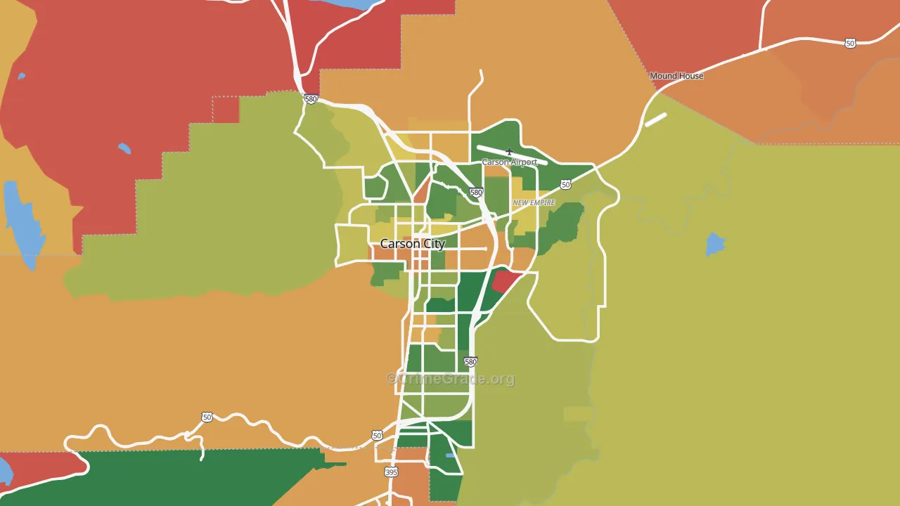 Carson City, NV Map of Murder Rates