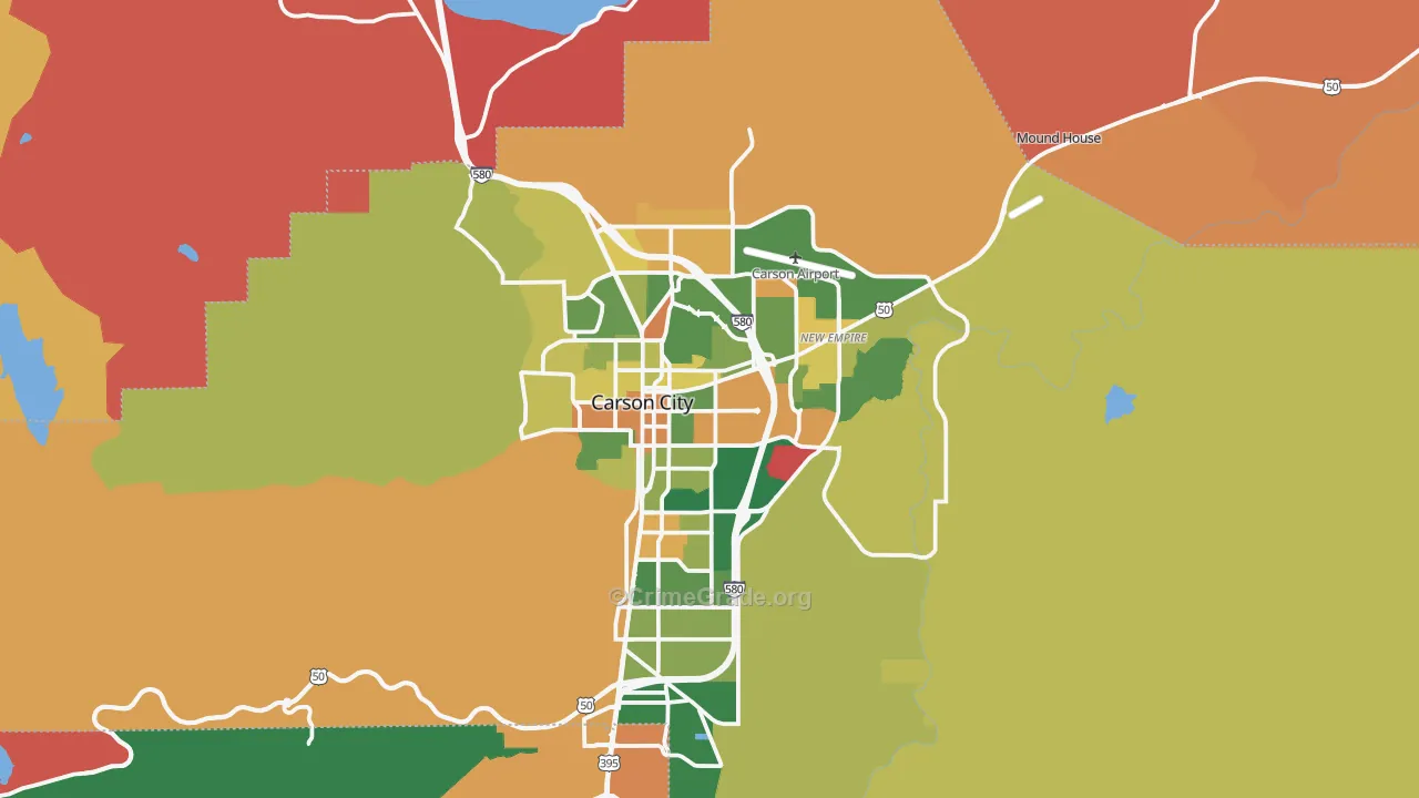Carson City, NV Map of Murder Rates