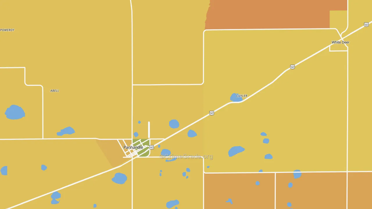 Carson County, TX Map of Murder Rates