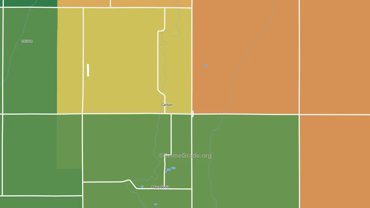 Carson, IA Map of Murder Rates