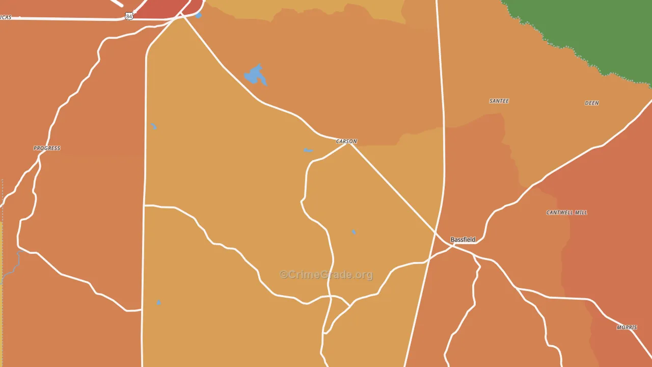 Carson, MS Map of Murder Rates