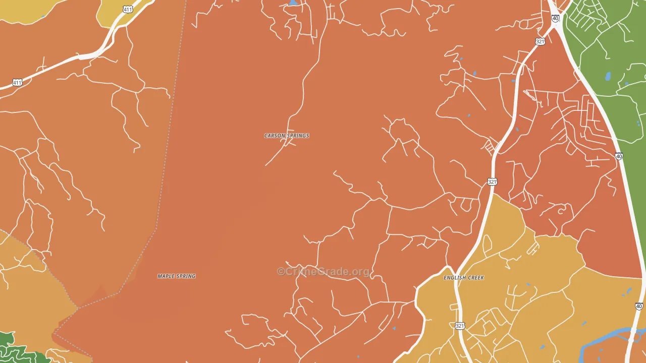 Carson Spring, TN Map of Murder Rates