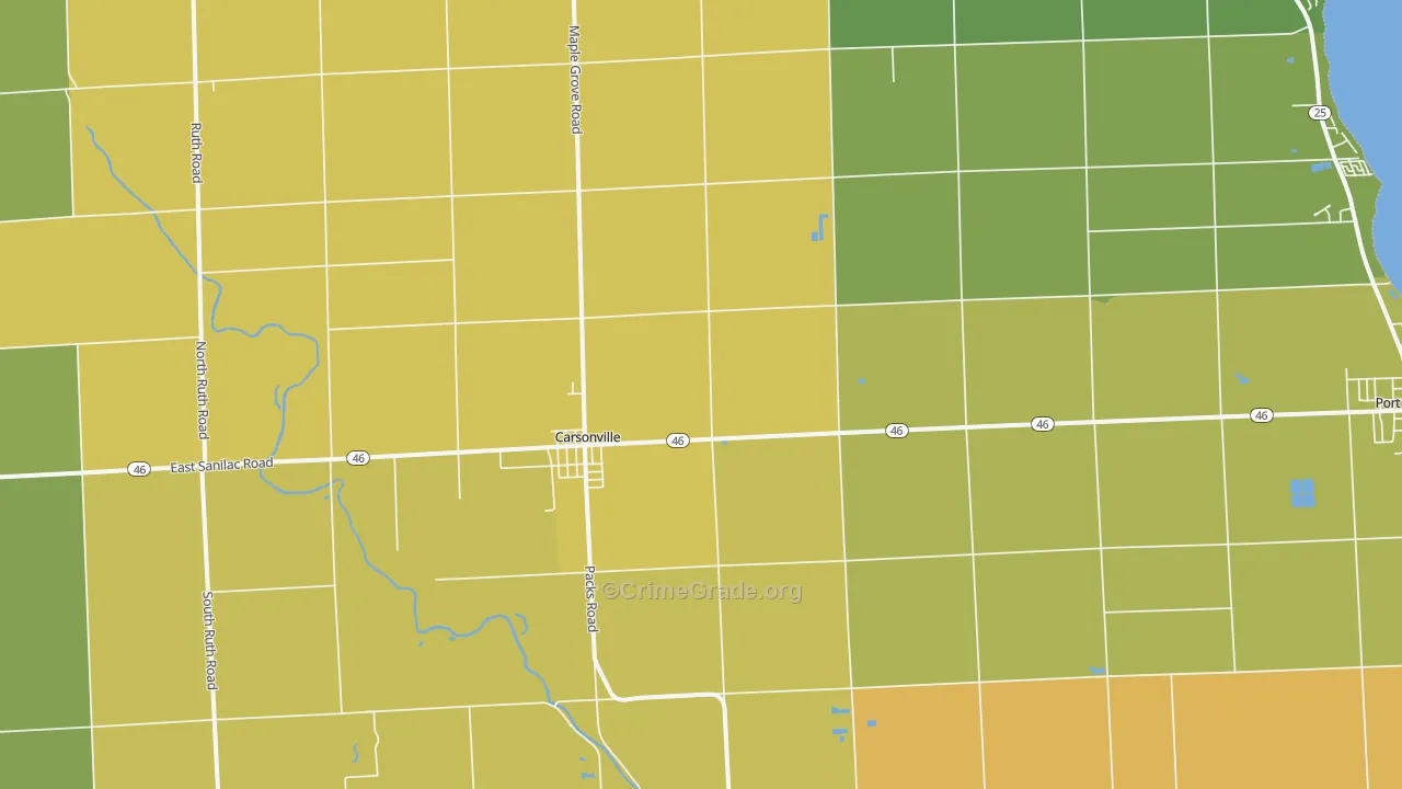 Carsonville, MI Map of Murder Rates