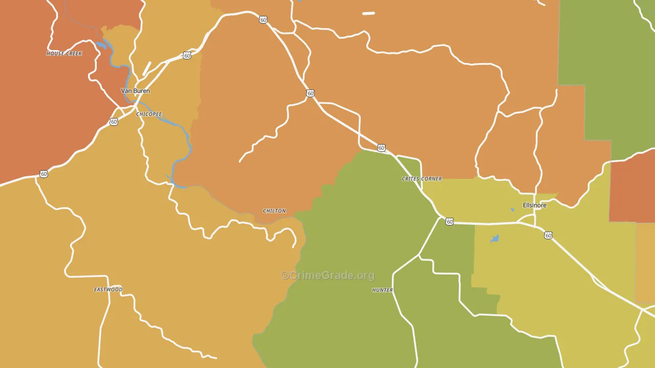 Carter County, MO Map of Murder Rates