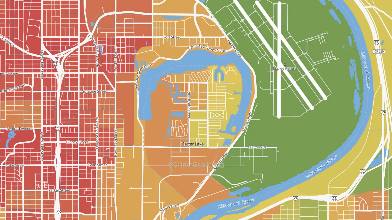 Carter Lake, IA Map of Murder Rates
