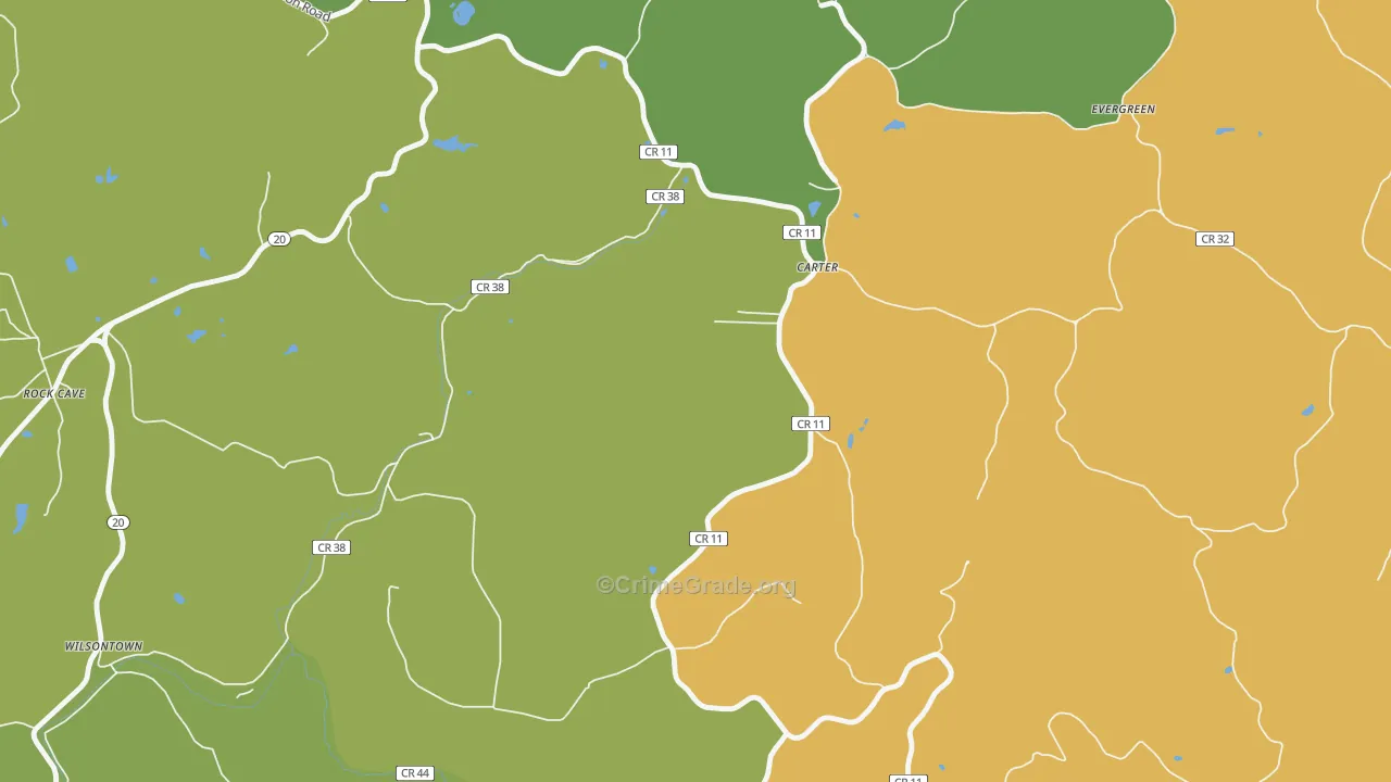 Carter, WV Map of Murder Rates