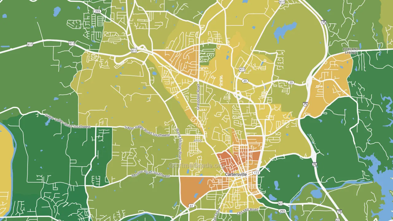 Cartersville, GA Map of Murder Rates