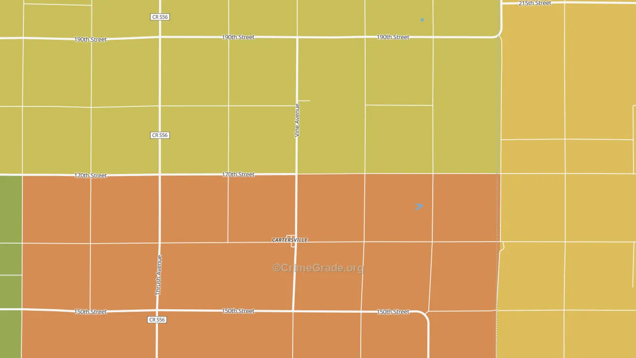 Cartersville, IA Map of Murder Rates