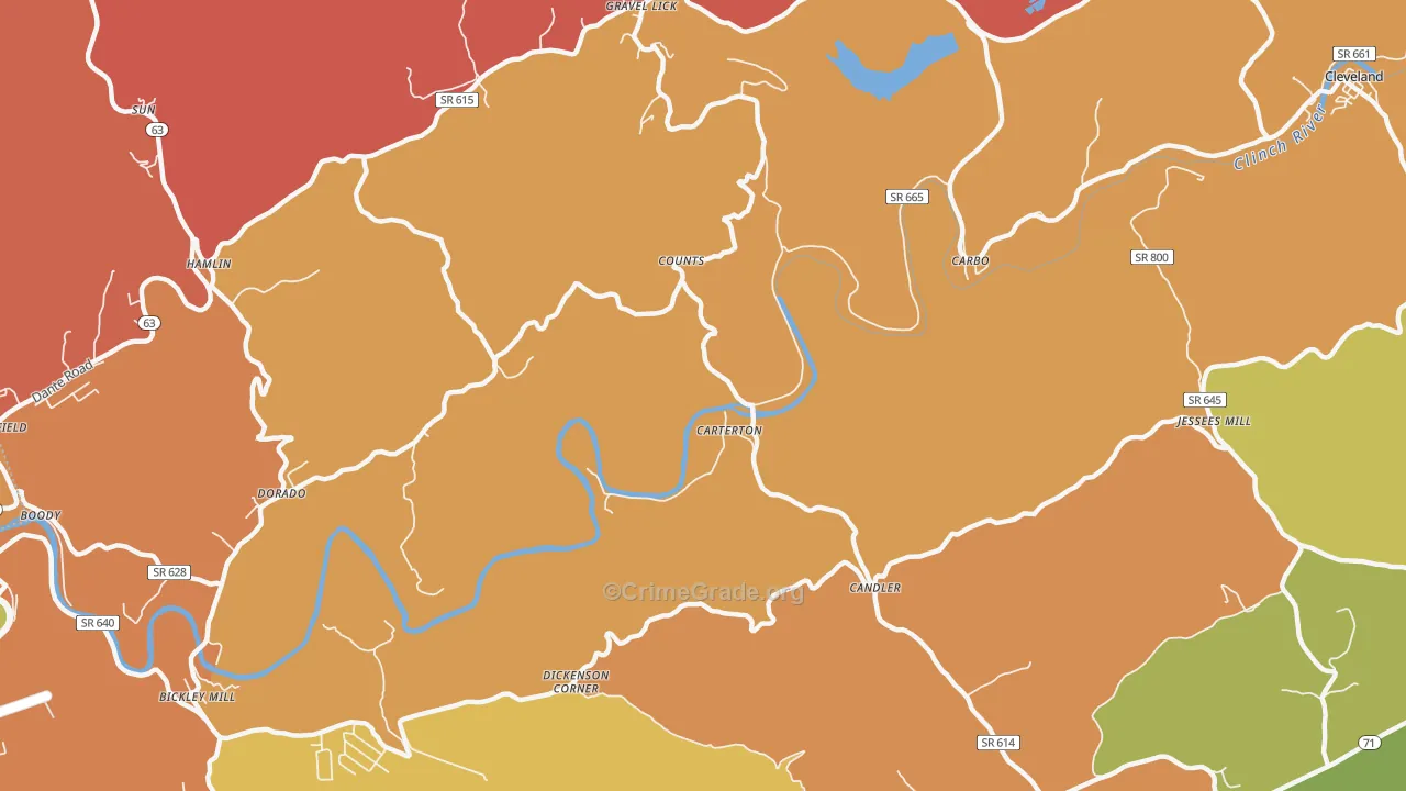 Carterton, VA Map of Murder Rates