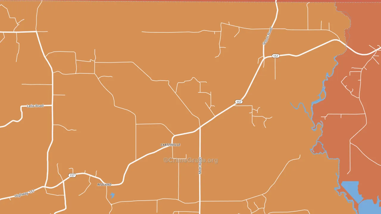 Carterville, LA Map of Murder Rates