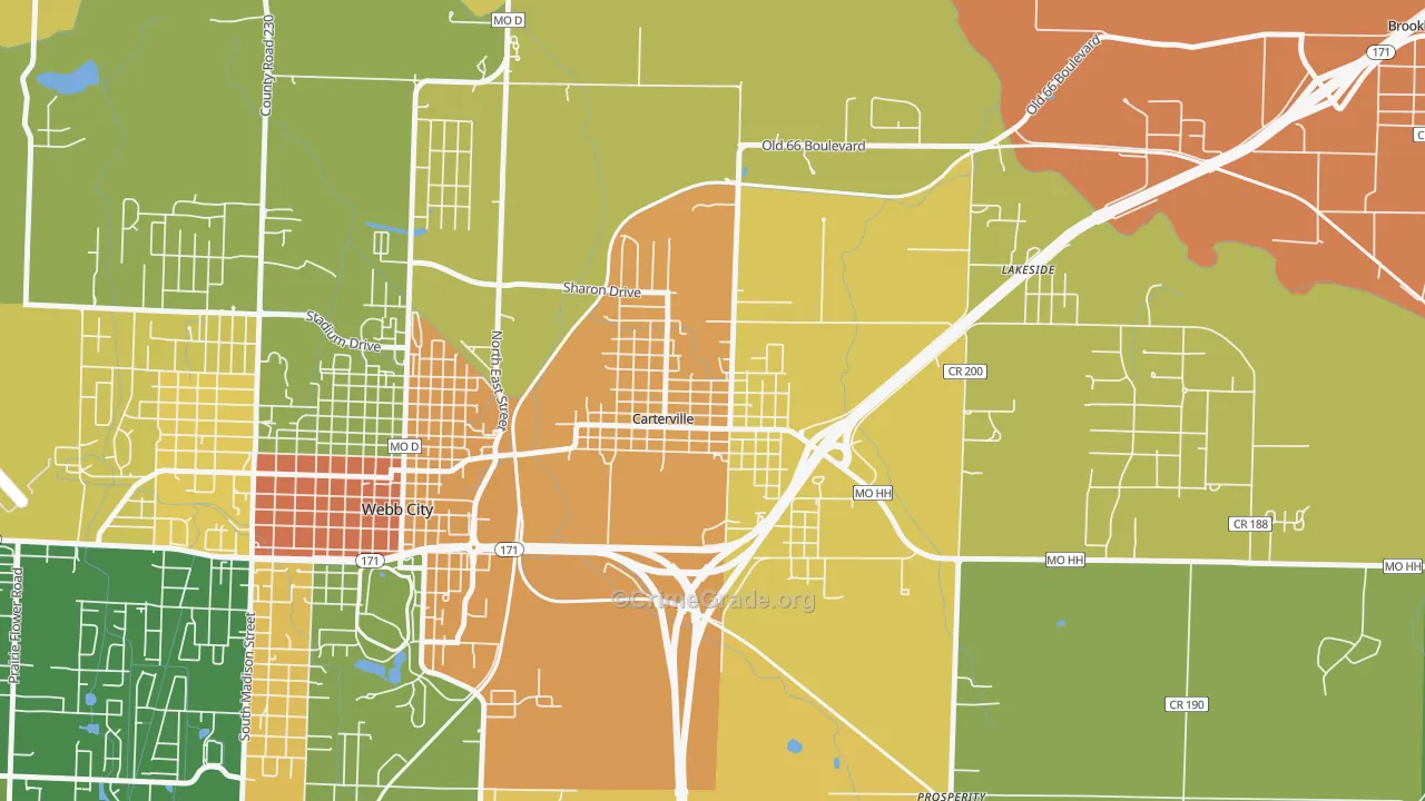 Carterville, MO Map of Murder Rates