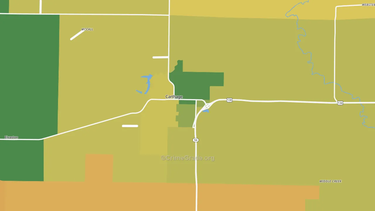 Carthage, IL Map of Murder Rates