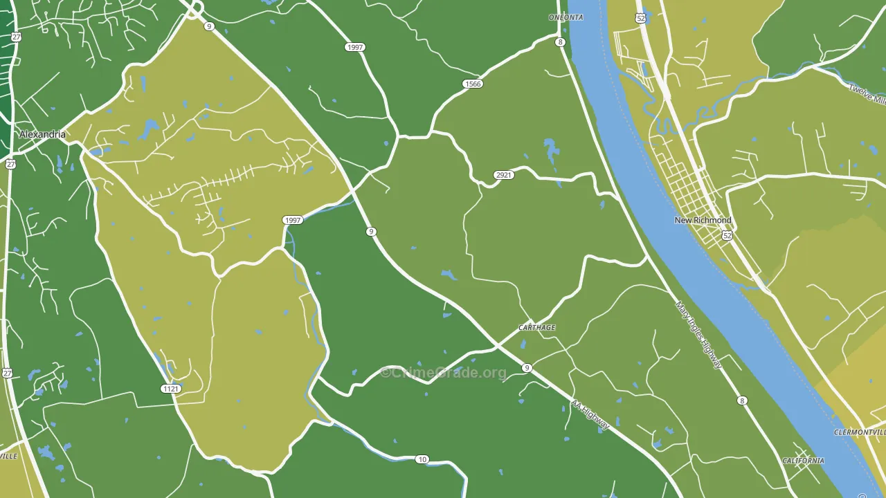 Carthage, KY Map of Murder Rates