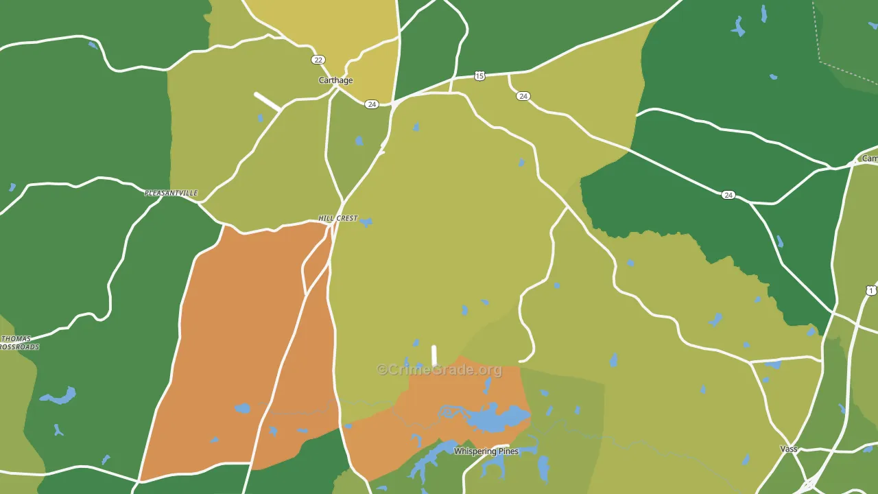 Carthage, NC Map of Murder Rates