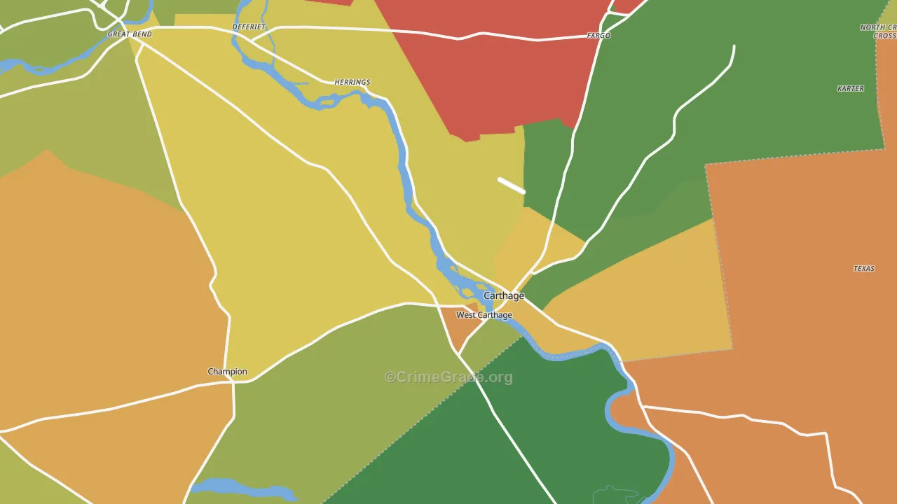 Carthage, NY Map of Murder Rates