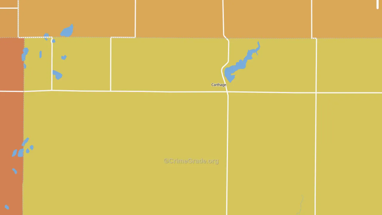Carthage, SD Map of Murder Rates