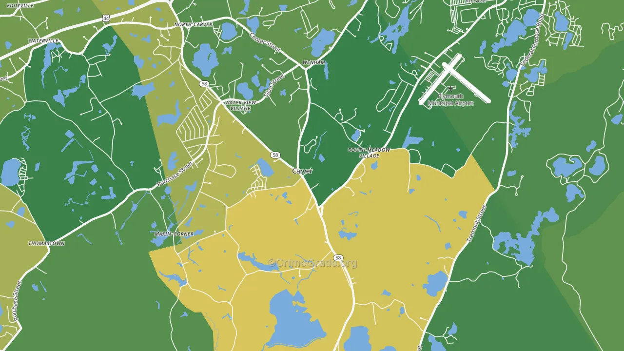 Carver, MA Map of Murder Rates