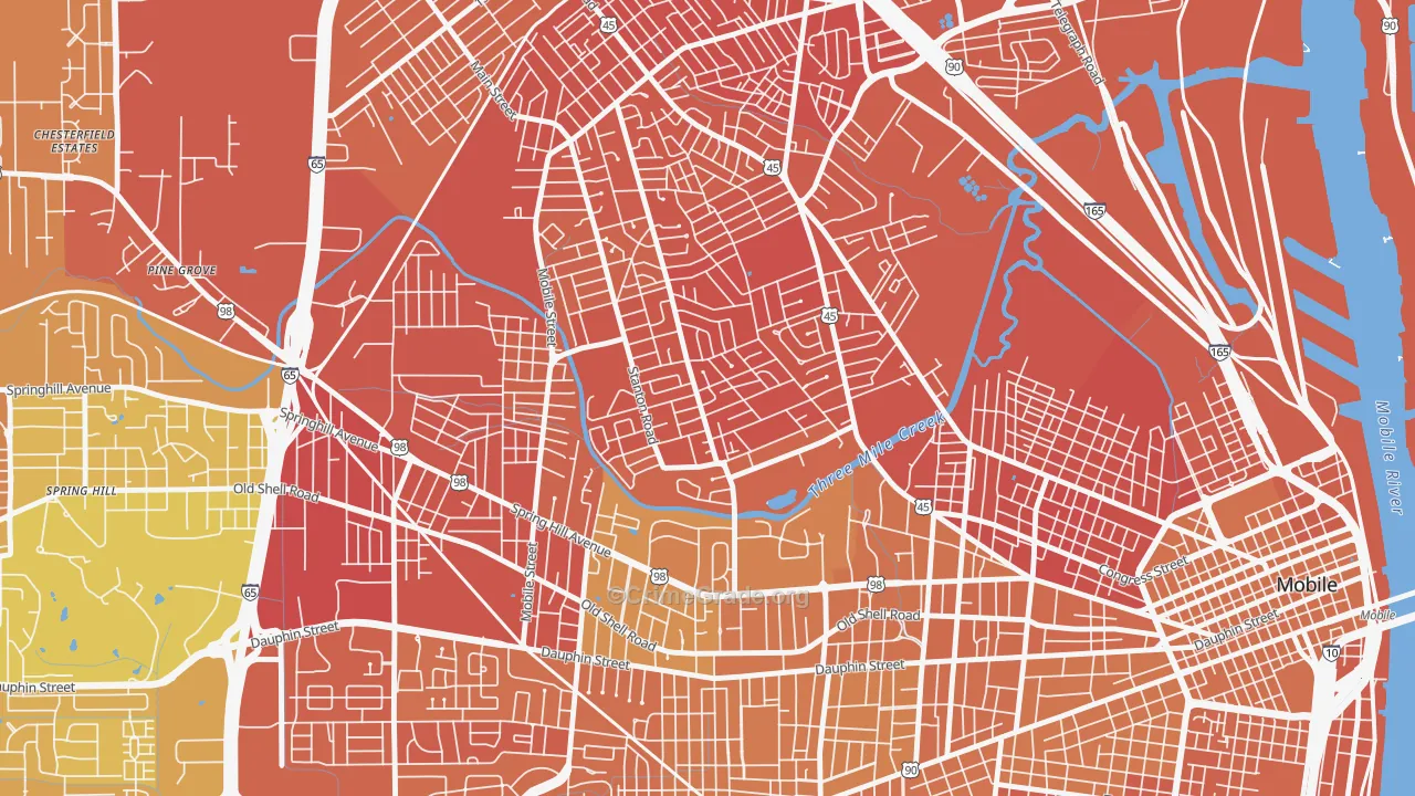 Carver, Mobile, AL Map of Murder Rates