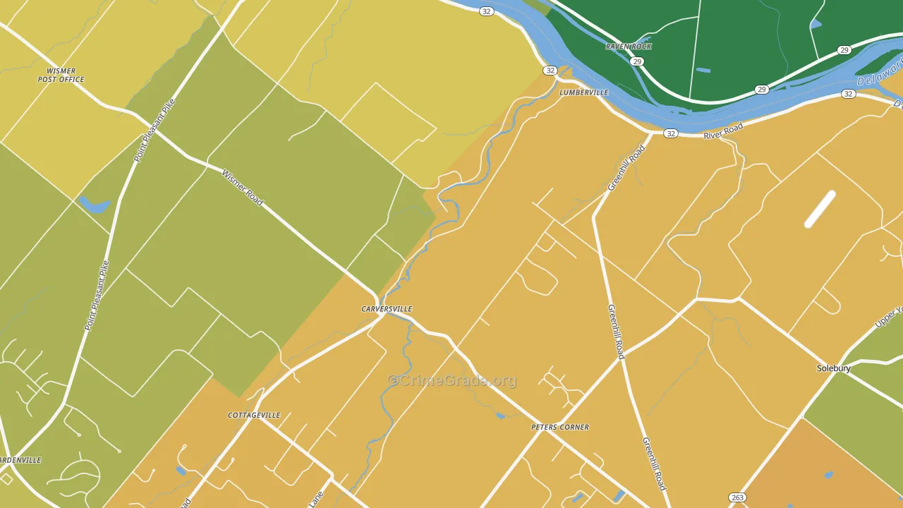 Carversville, PA Map of Murder Rates