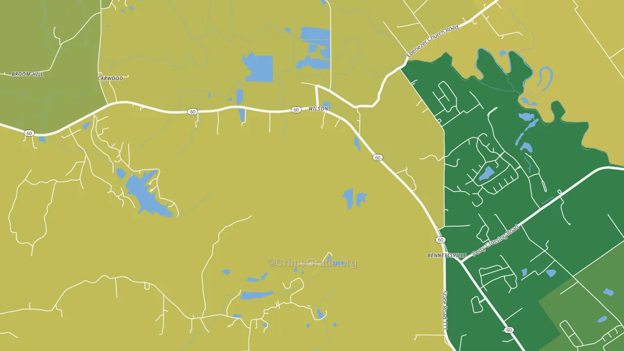 Carwood, IN Map of Murder Rates