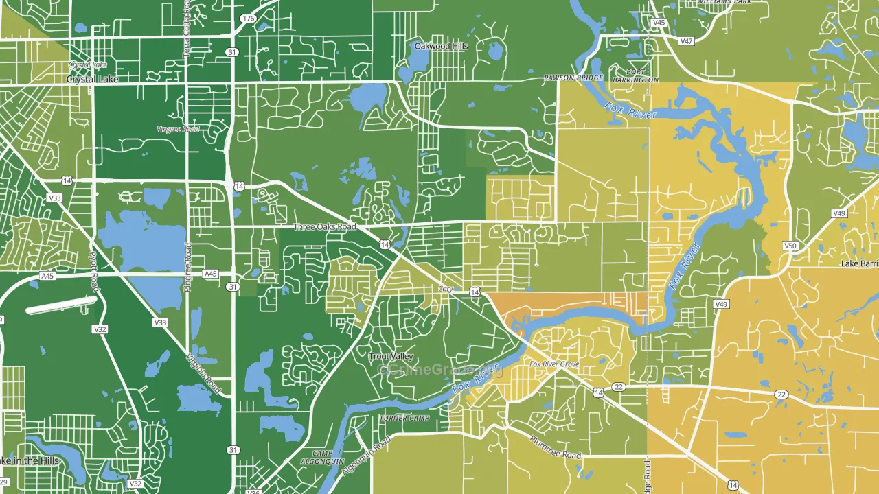 Cary, IL Map of Murder Rates